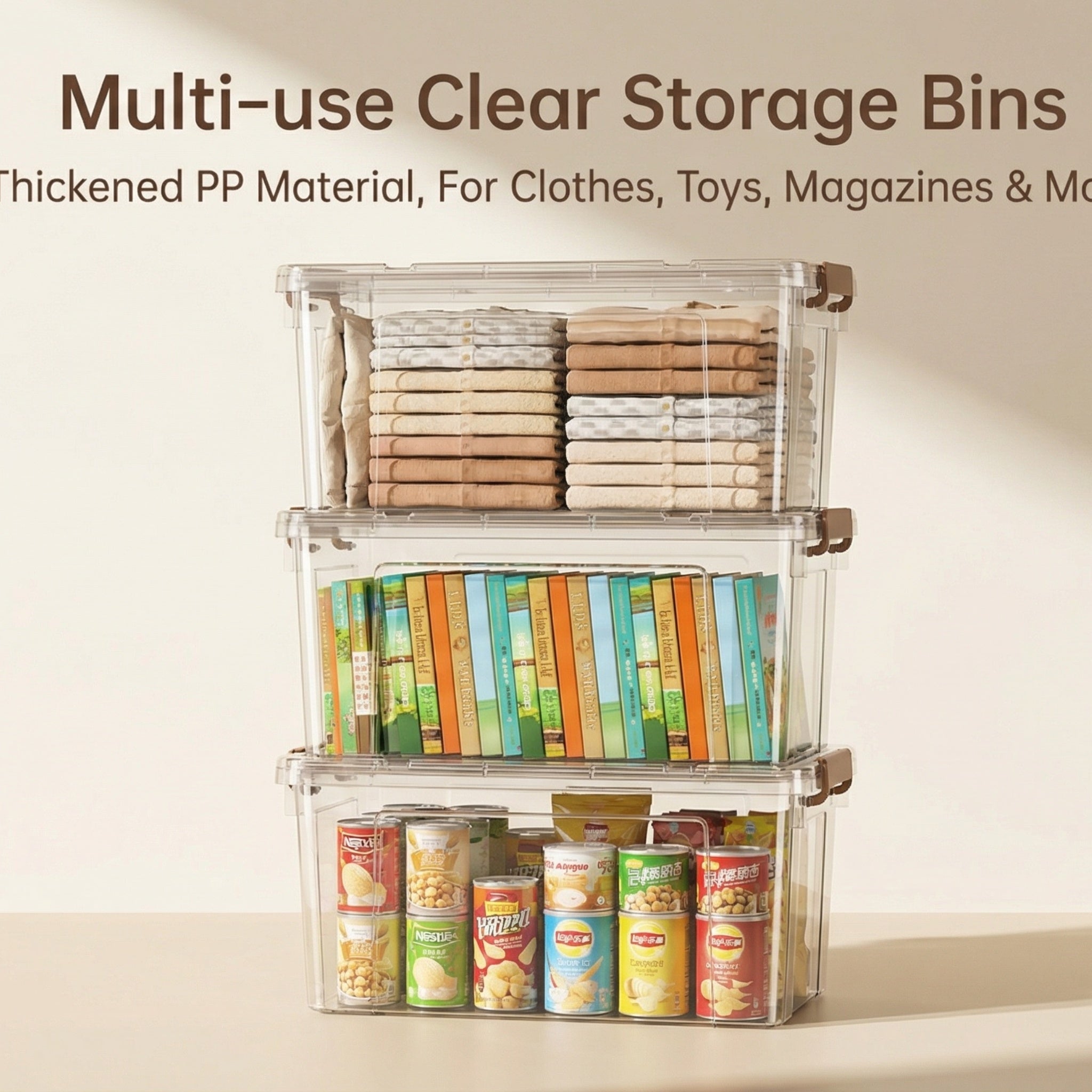 Clear Thickened Plastic Storage Bin