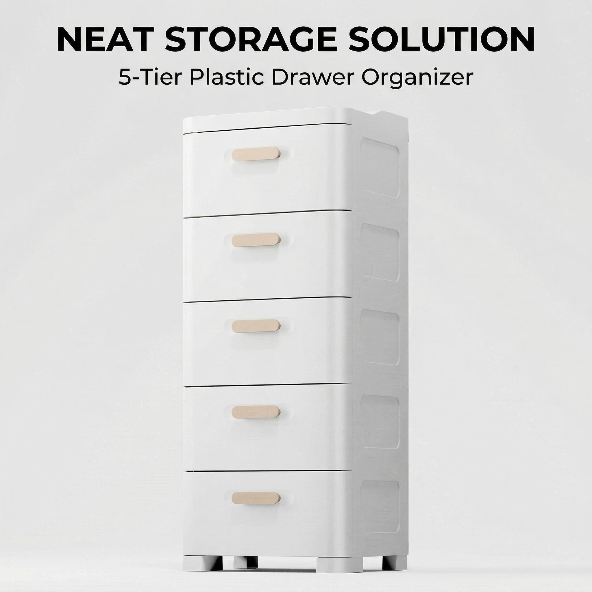Multi-Tier Plastic Storage Drawer Unit