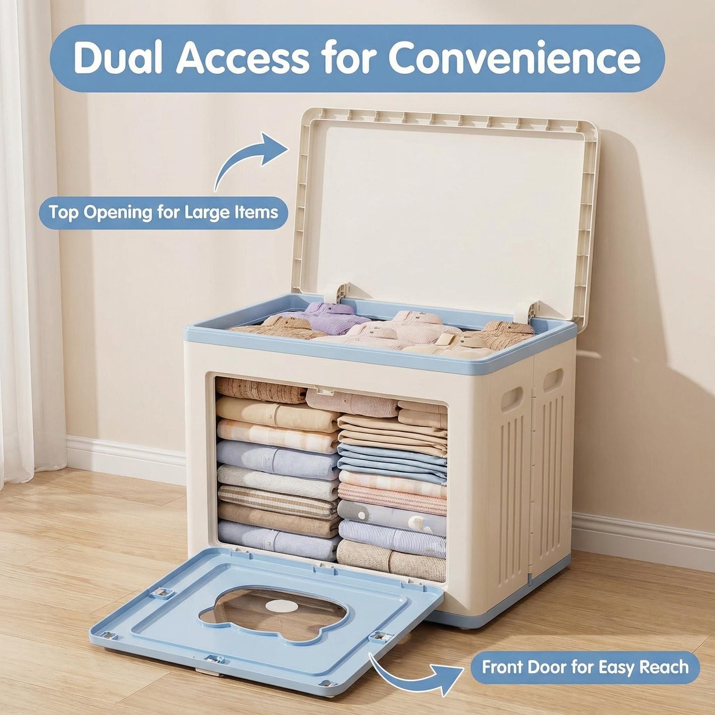Home Flip-Top Storage Bin in Dopamine Colors