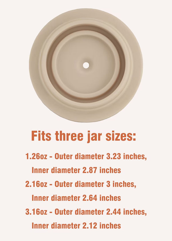 Lervont Natural Peanut Butter Stirrer Kit | Fits 16 - 26 OZ Jars | Includes Stainless Steel Bar & Spill-Resistant Silicone Lid | 10” Silicone Jar Spatula (BPA Free) | For Mixing Various Butter & Jam