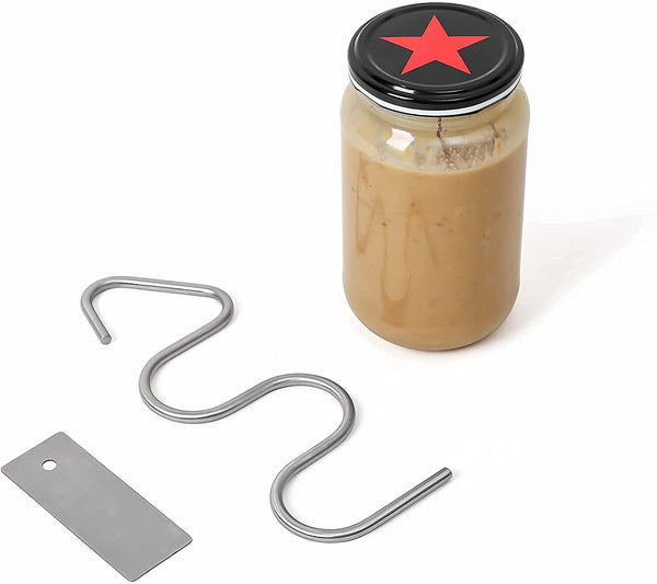 Lervont Natural Peanut Butter Stirrer Fits 16-48 oz Jars | Stainless Steel | for Mixing Various Butter & Jam